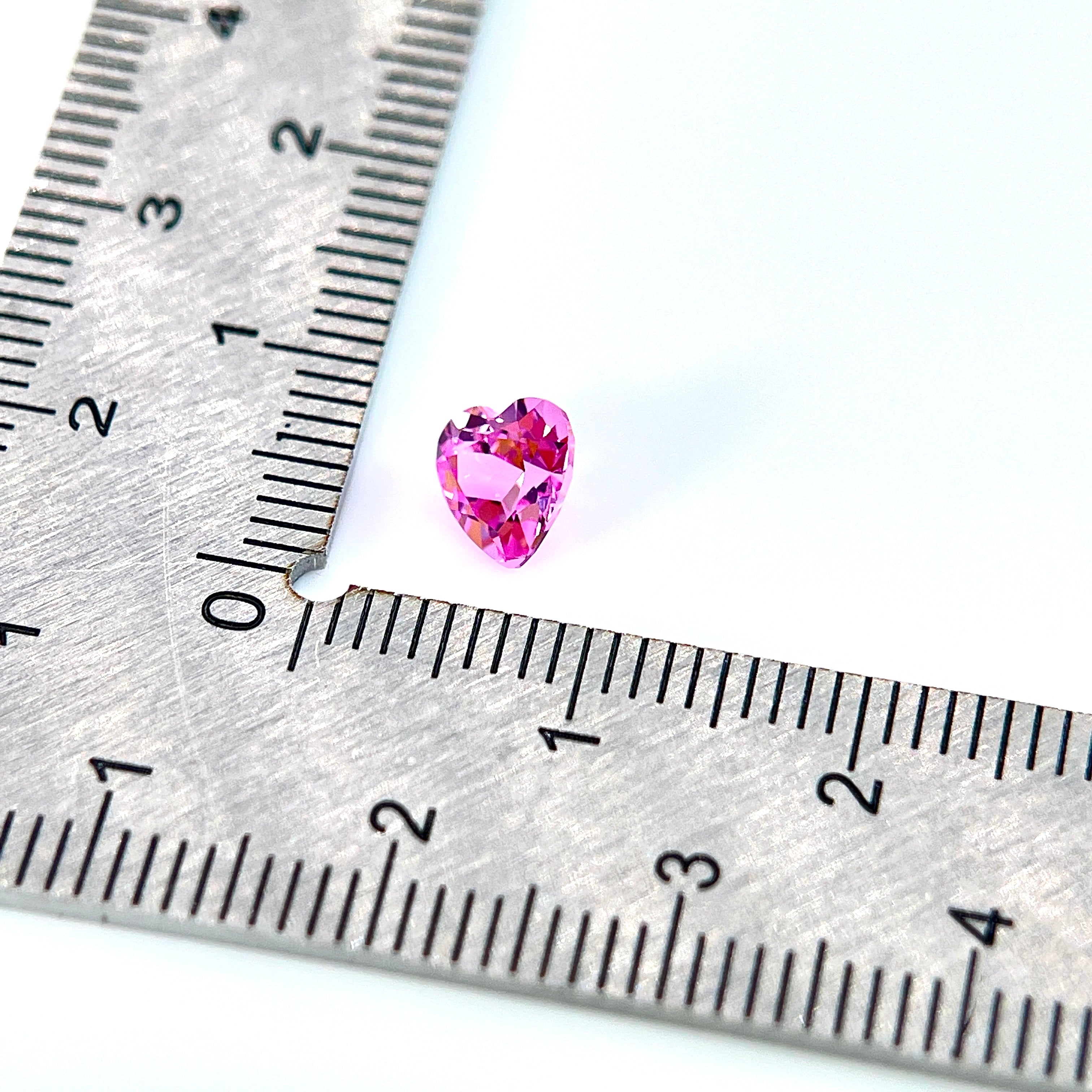 ~0.98ct Pink Czochralski Sapphire | Heart Cut | 6 × 6 mm | Gemdrop® Verified