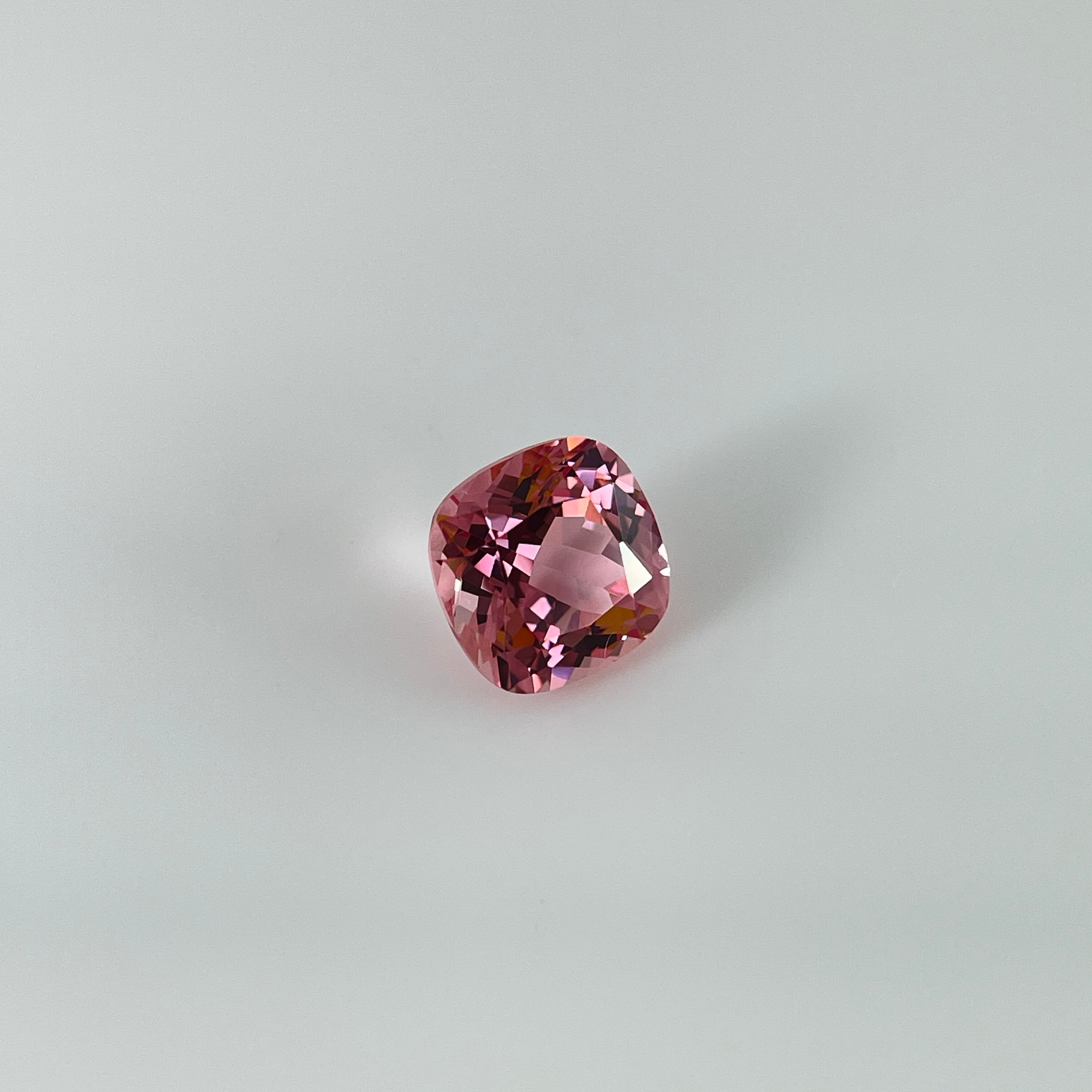 ~3 ct Padparadscha Czochralski Sapphire | Cushion Cut | 8 × 8 mm | Gemdrop® Verified