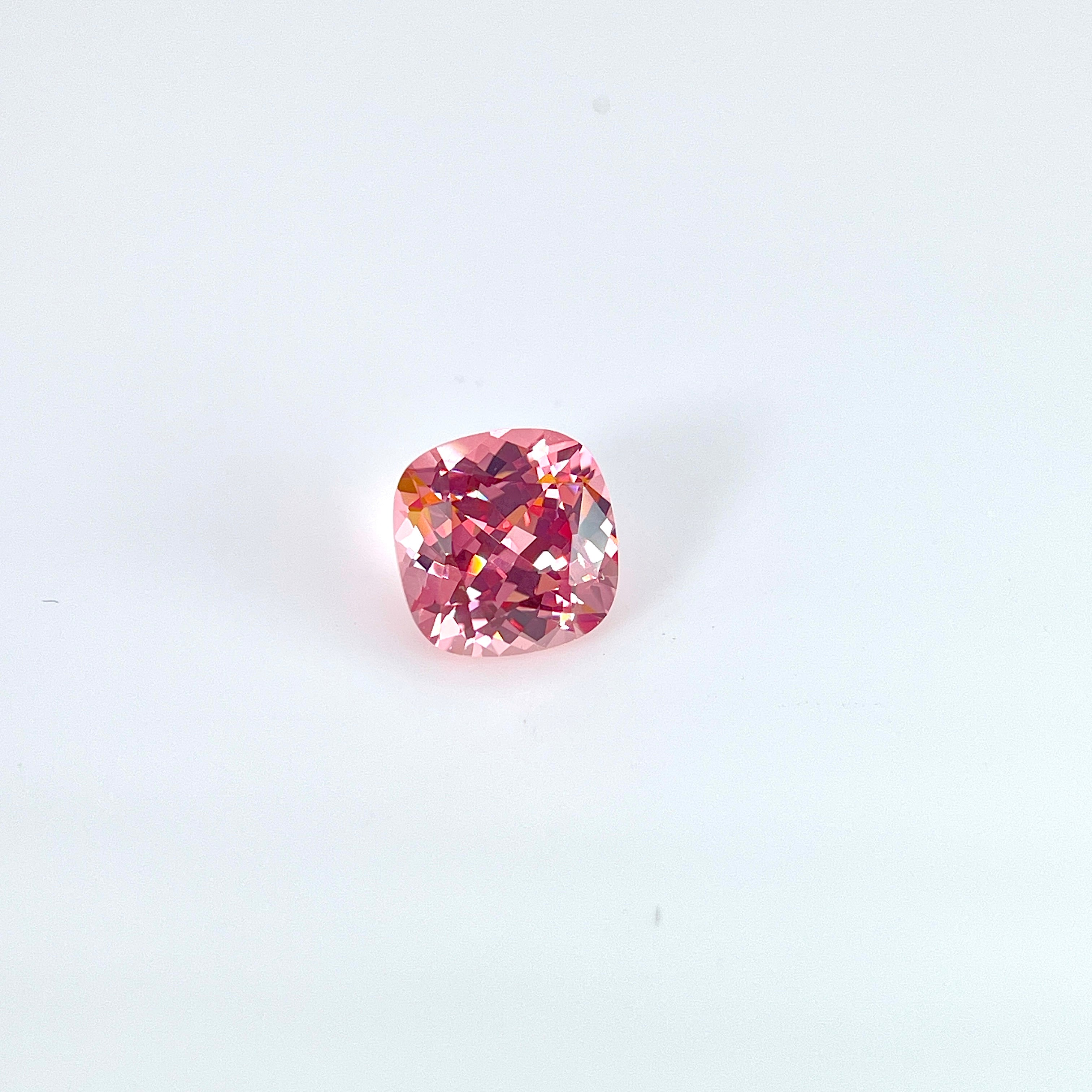 ~3 ct Padparadscha Czochralski Sapphire | Cushion Cut | 8 × 8 mm | Gemdrop® Verified