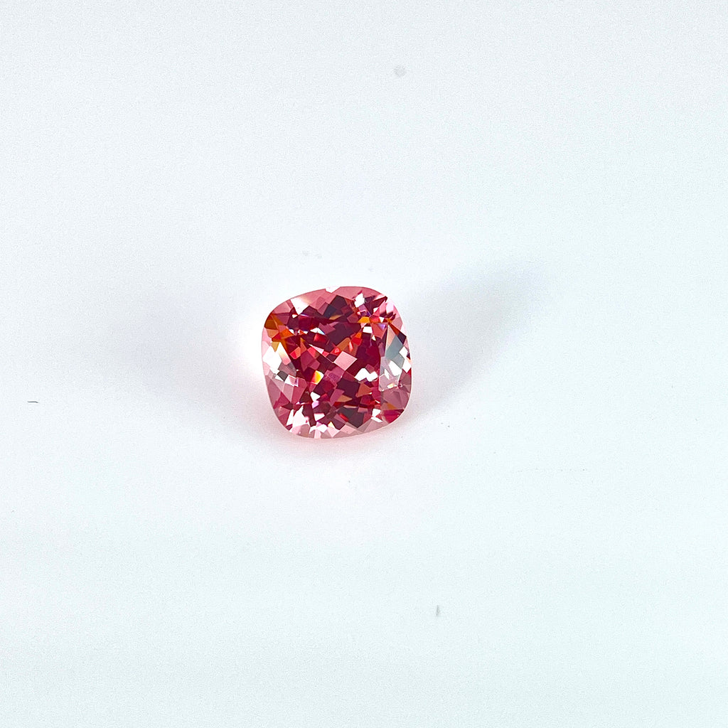 ~3 ct Padparadscha Czochralski Sapphire | Cushion Cut | 8 × 8 mm | Gemdrop® Verified