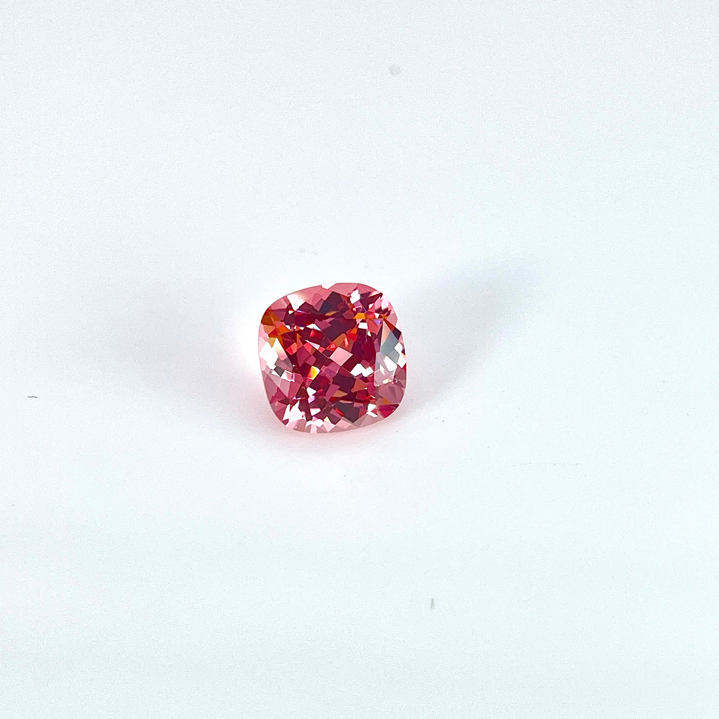 ~3 ct Padparadscha Czochralski Sapphire | Cushion Cut | 8 × 8 mm | Gemdrop® Verified