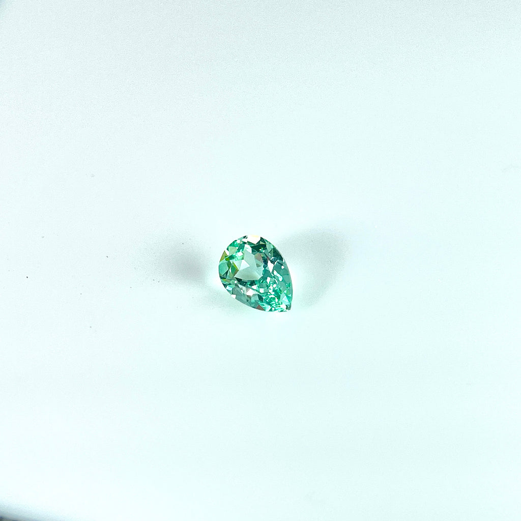 ~0.9ct Mint Green Czochralski Sapphire | Drop Cut | 5 × 7 mm | Gemdrop® Verified