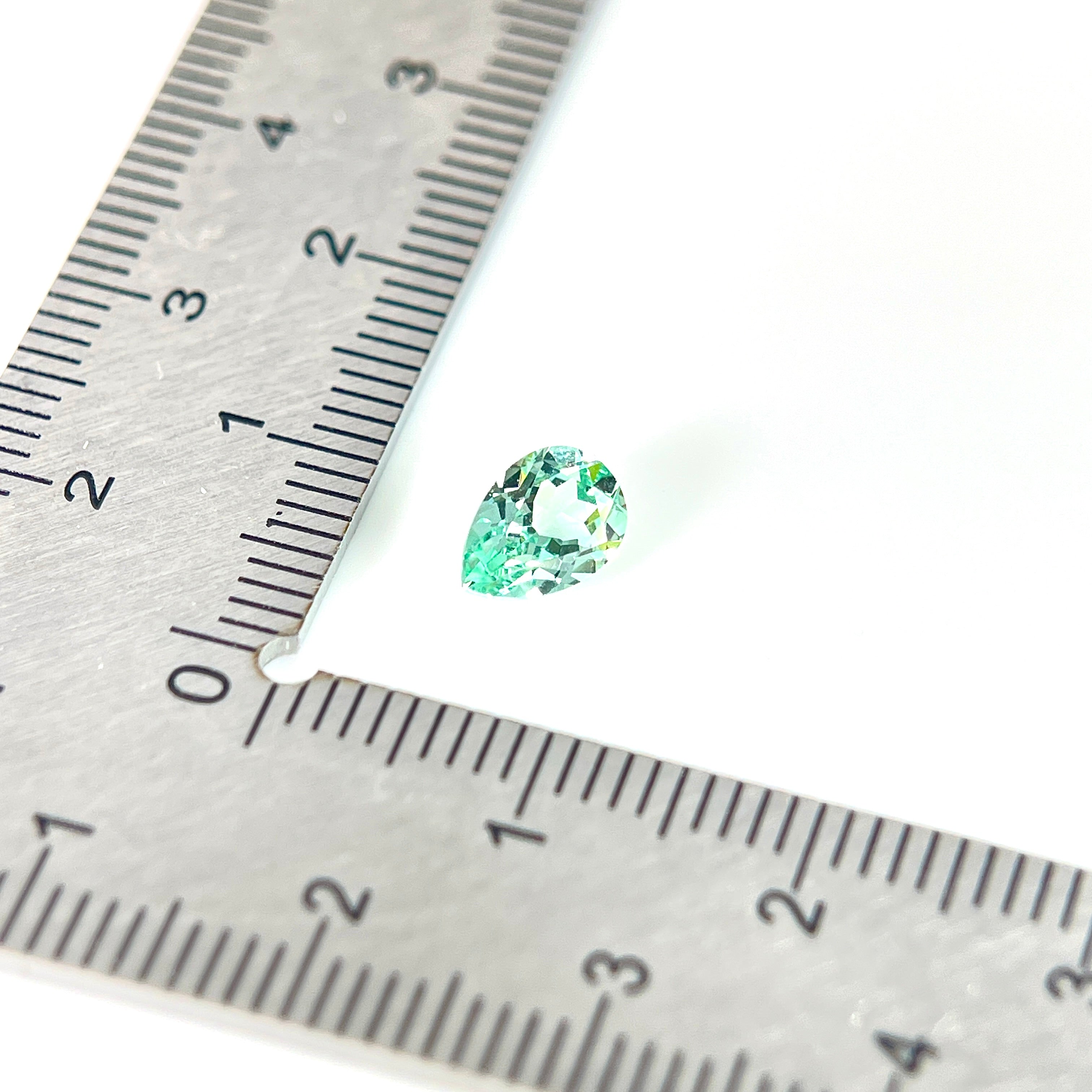 ~0.9ct Mint Green Czochralski Sapphire | Drop Cut | 5 × 7 mm | Gemdrop® Verified