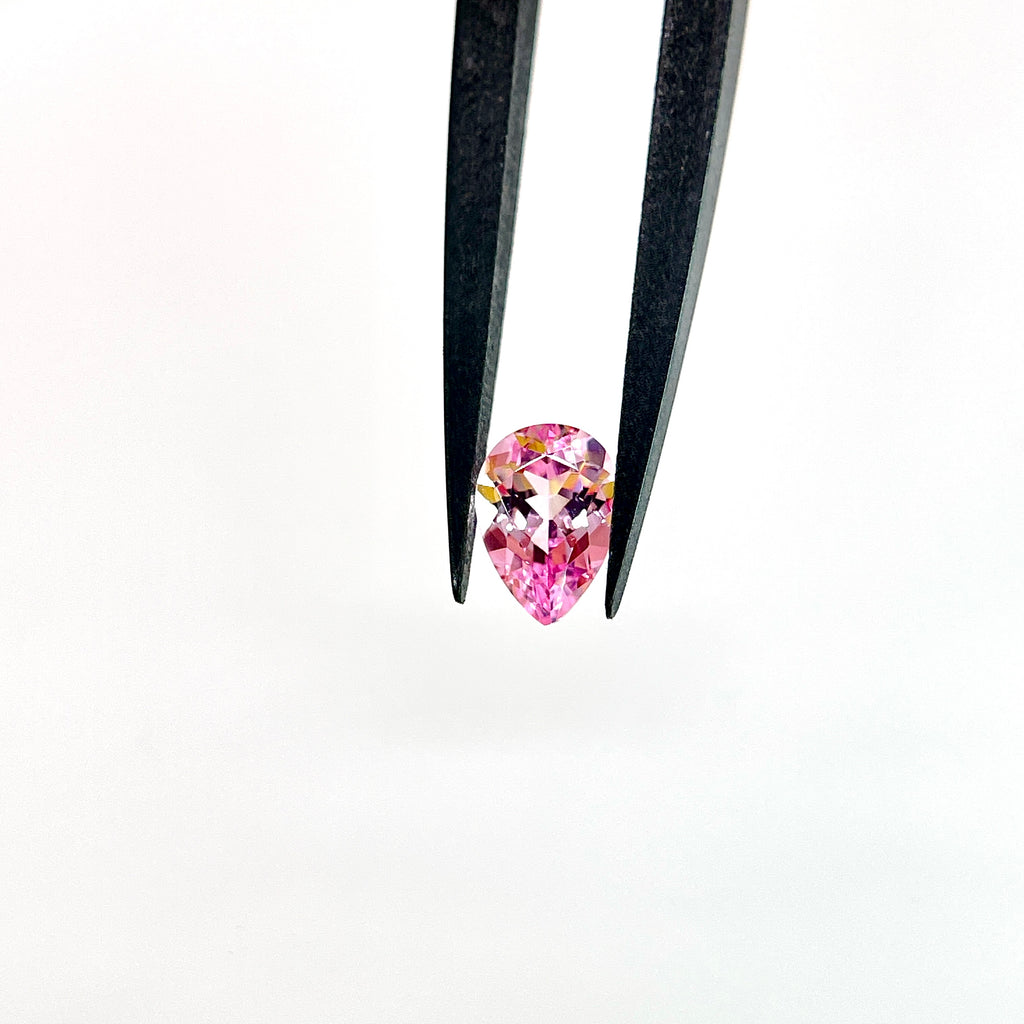 ~0.8ct Padparadscha Czochralski Sapphire | Drop Cut | 5 × 7 mm | Gemdrop® Verified