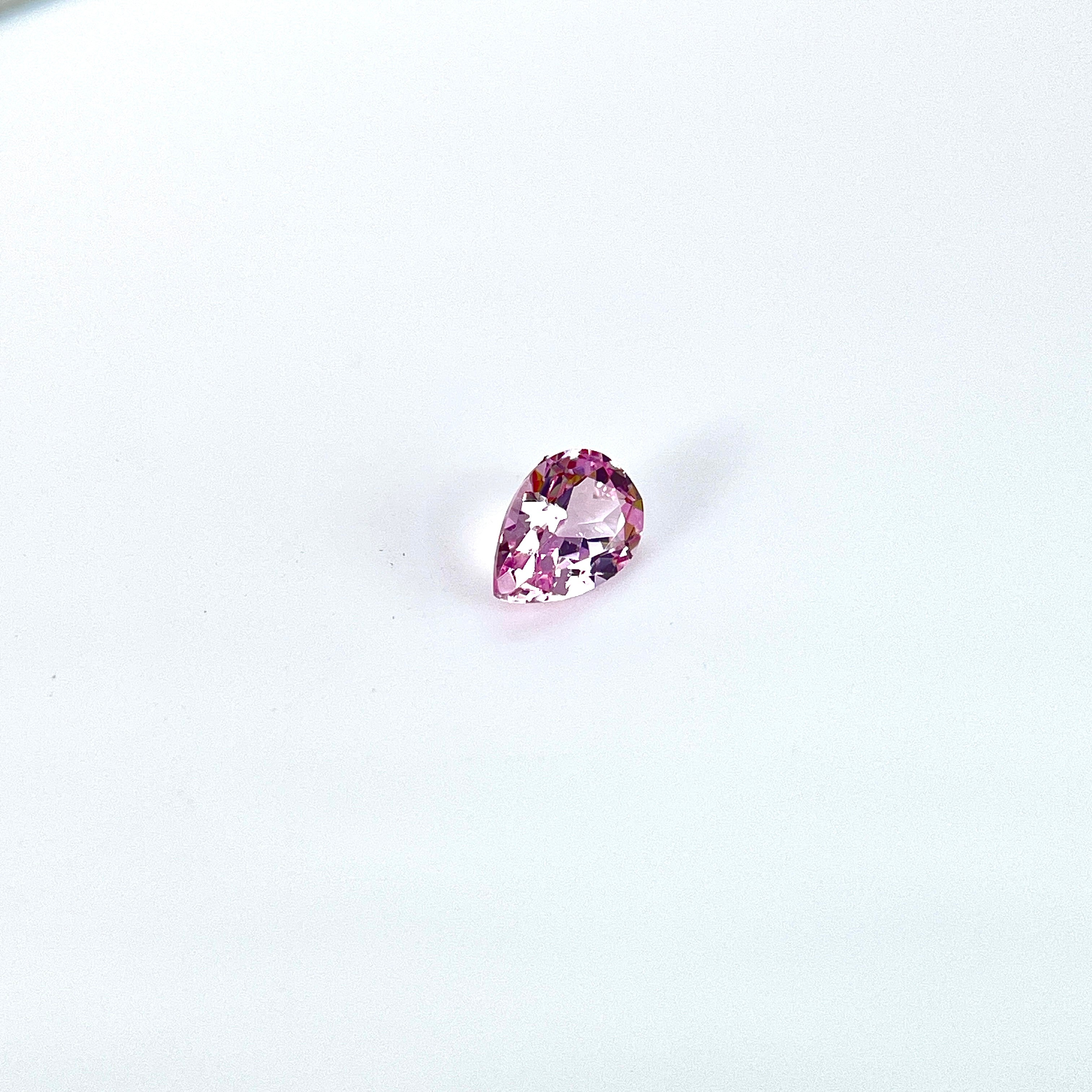 ~0.8ct Padparadscha Czochralski Sapphire | Drop Cut | 5 × 7 mm | Gemdrop® Verified