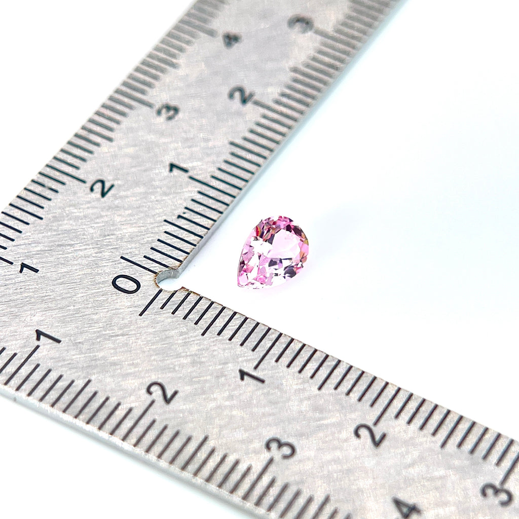 ~0.8ct Padparadscha Czochralski Sapphire | Drop Cut | 5 × 7 mm | Gemdrop® Verified