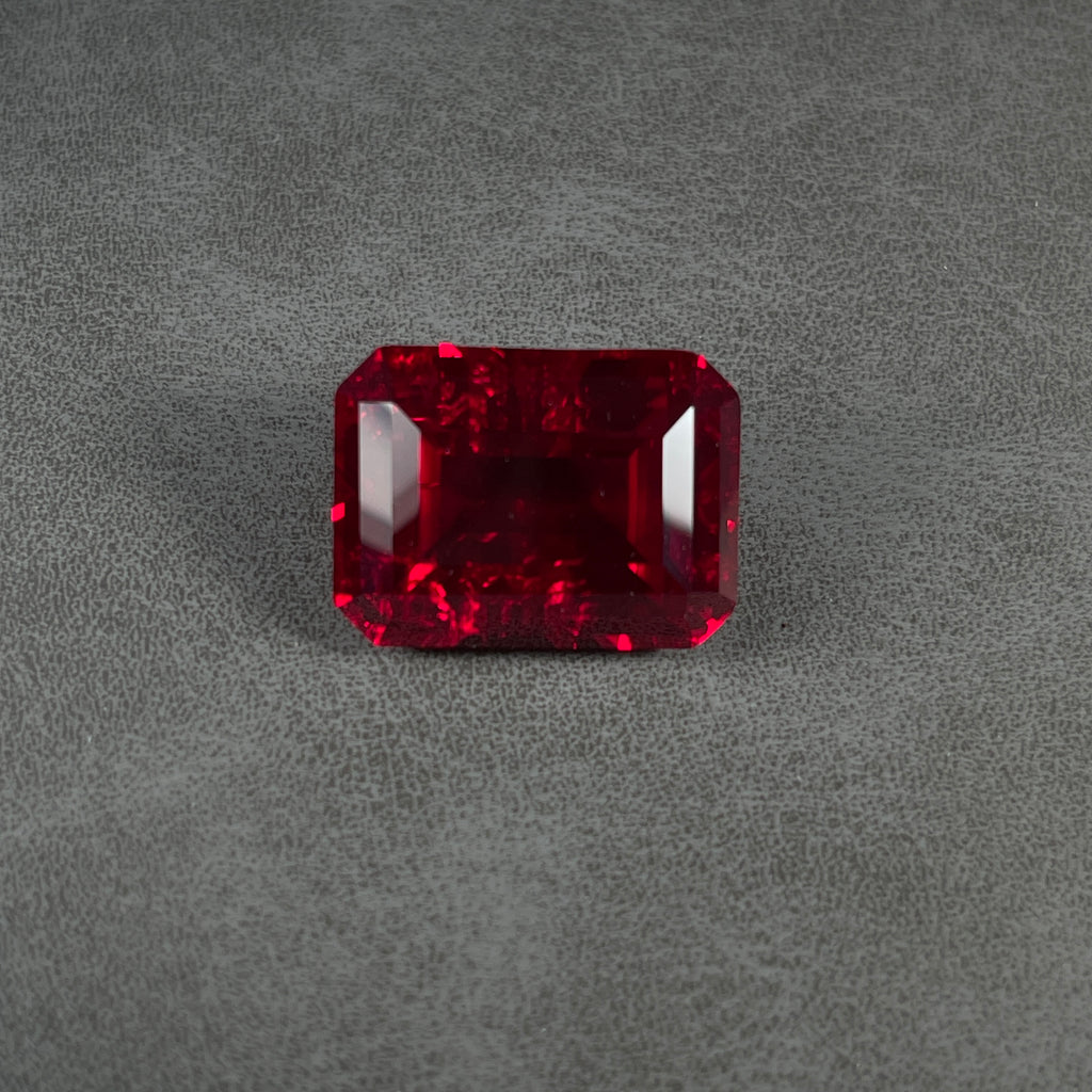 ~30ct Pigeon Blood Ruby | Emerald Cut | 20 × 15 mm | Gemdrop® Verified
