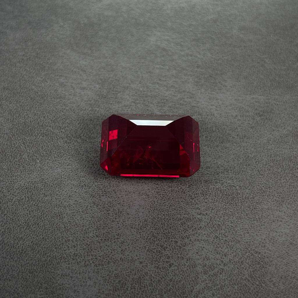 ~30ct Pigeon Blood Ruby | Emerald Cut | 20 × 15 mm | Gemdrop® Verified
