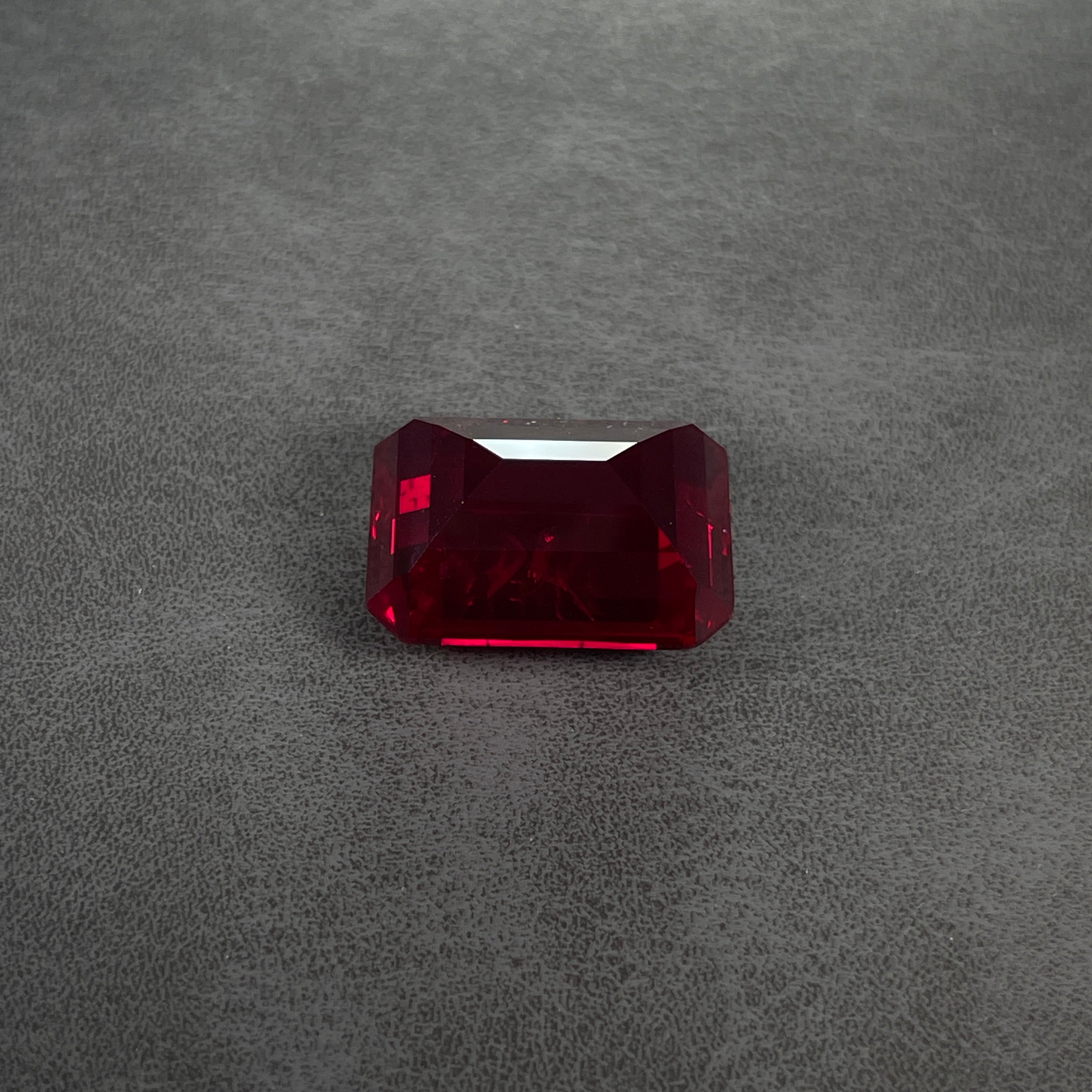~30ct Pigeon Blood Ruby | Emerald Cut | 20 × 15 mm | Gemdrop® Verified