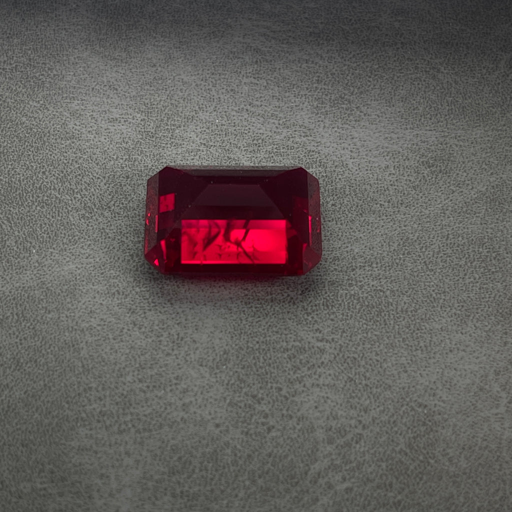 ~30ct Pigeon Blood Ruby | Emerald Cut | 20 × 15 mm | Gemdrop® Verified