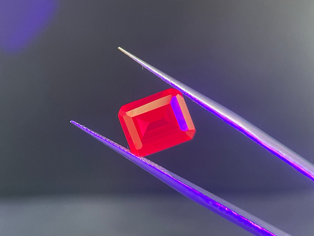 ~4ct Ruby | Emerald Cut | 8 × 10 mm | Gemdrop® Verified