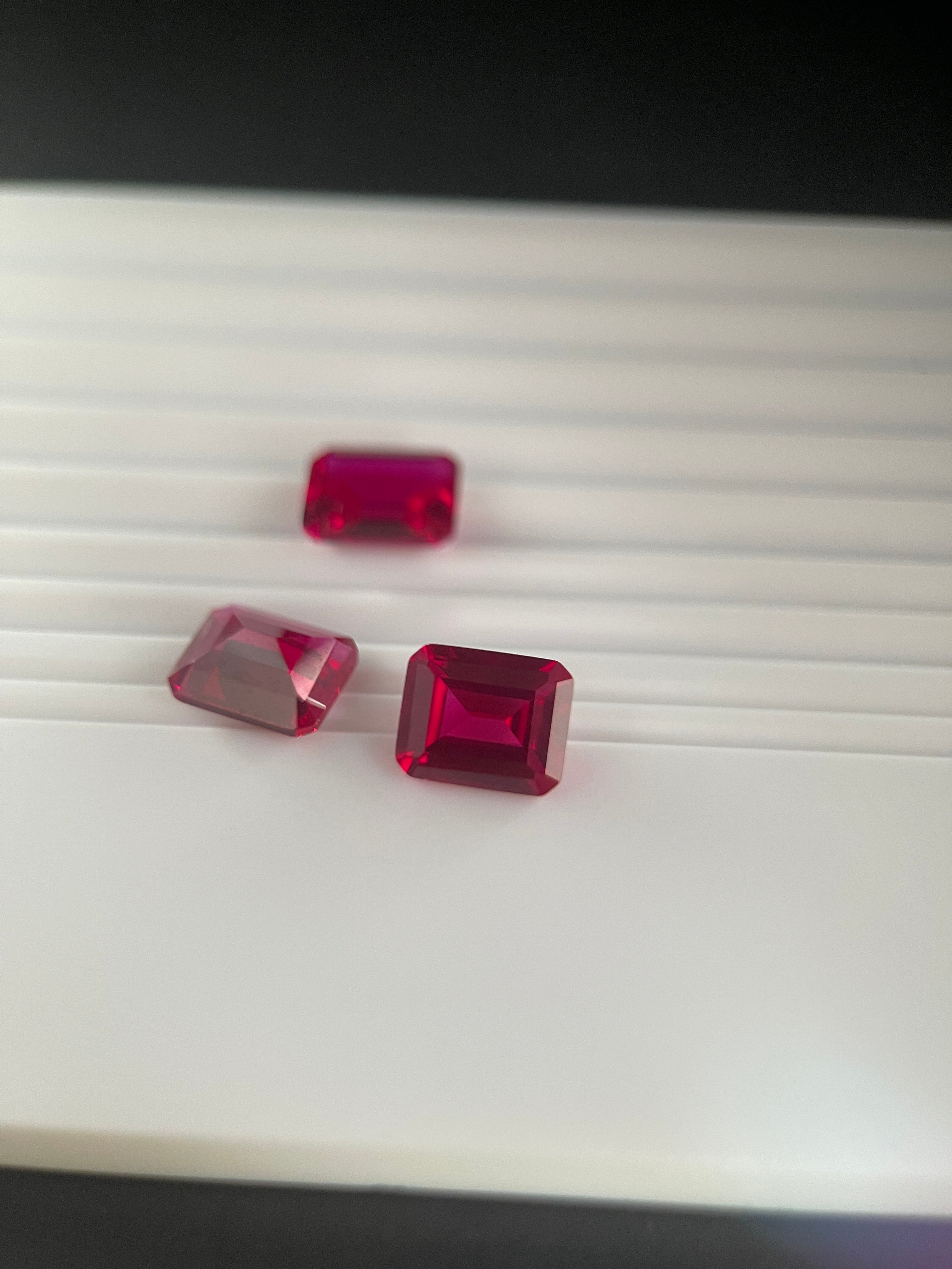 ~4ct Ruby | Emerald Cut | 8 × 10 mm | Gemdrop® Verified