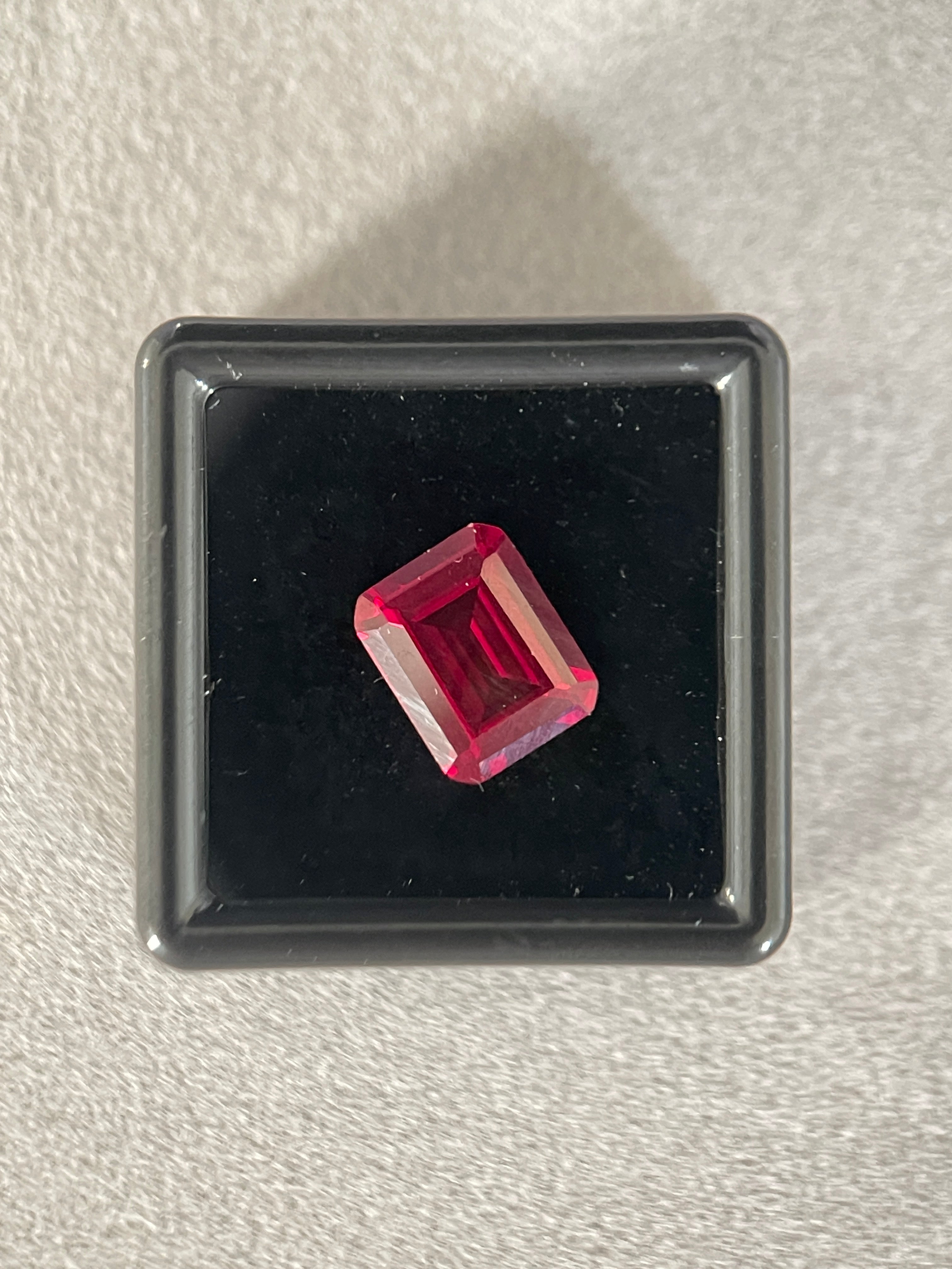 ~4ct Ruby | Emerald Cut | 8 × 10 mm | Gemdrop® Verified