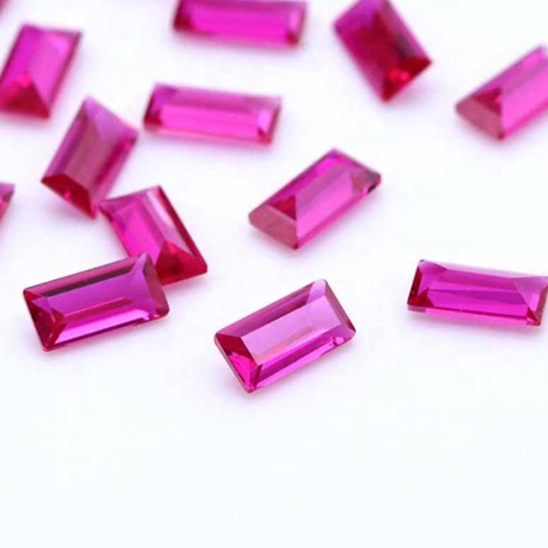 Baguette Cut | Cerise Ruby & Sapphire Blue and Emerald Green Nano | Various Sizes | Gemdrop® Verified