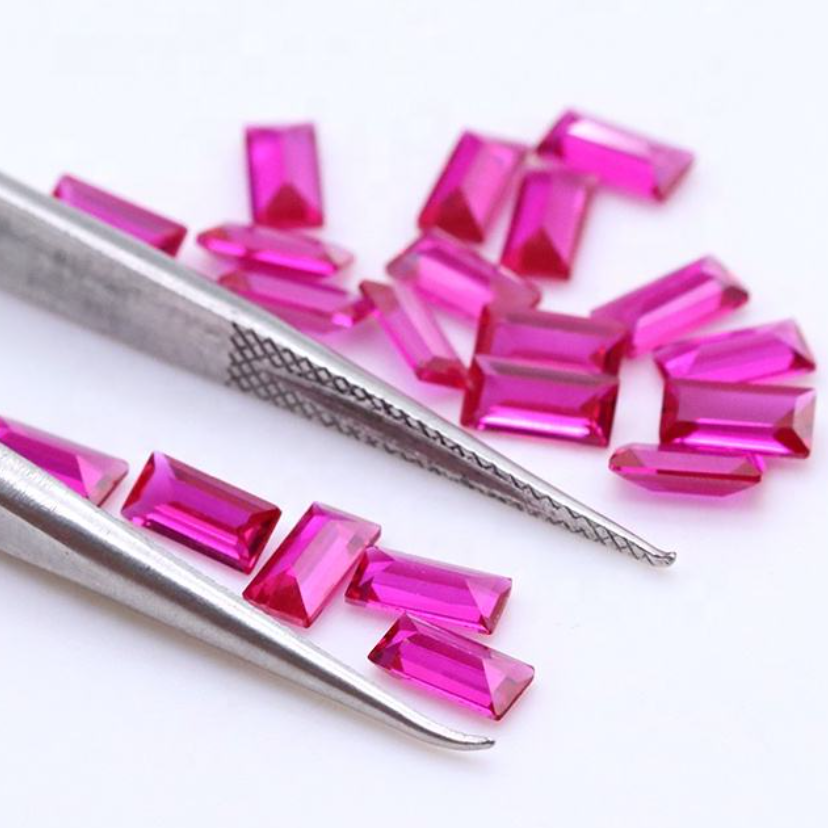 Baguette Cut | Cerise Ruby & Sapphire Blue and Emerald Green Nano | Various Sizes | Gemdrop® Verified