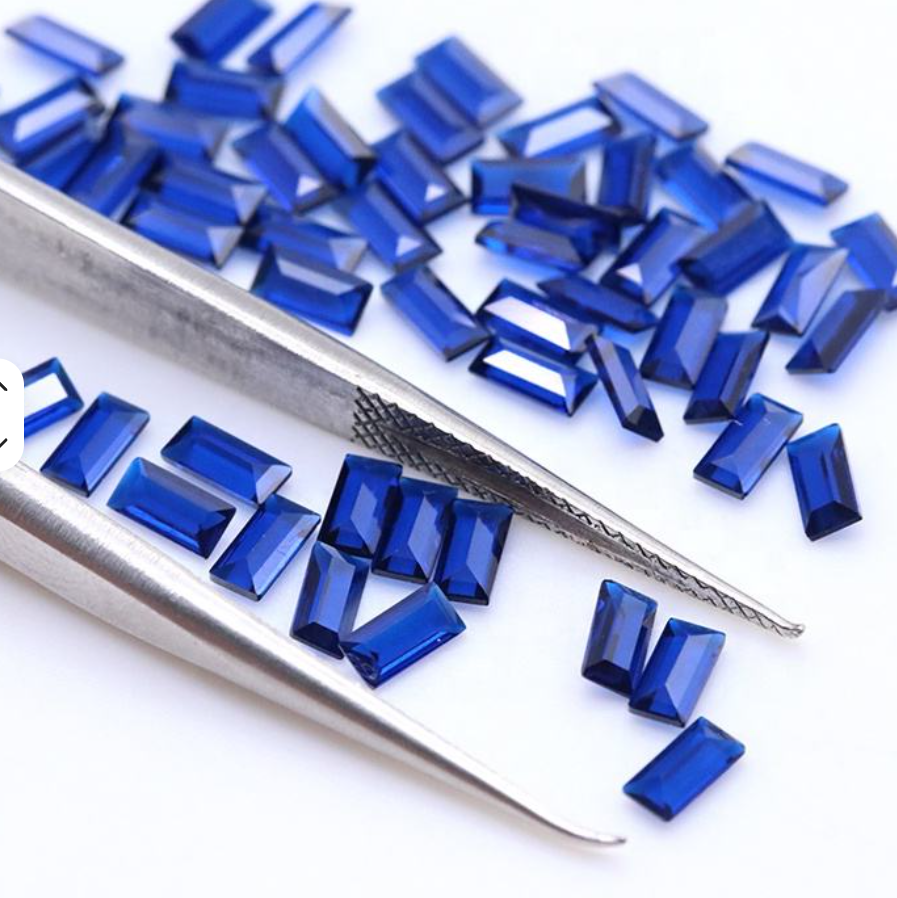 Baguette Cut | Cerise Ruby & Sapphire Blue and Emerald Green Nano | Various Sizes | Gemdrop® Verified