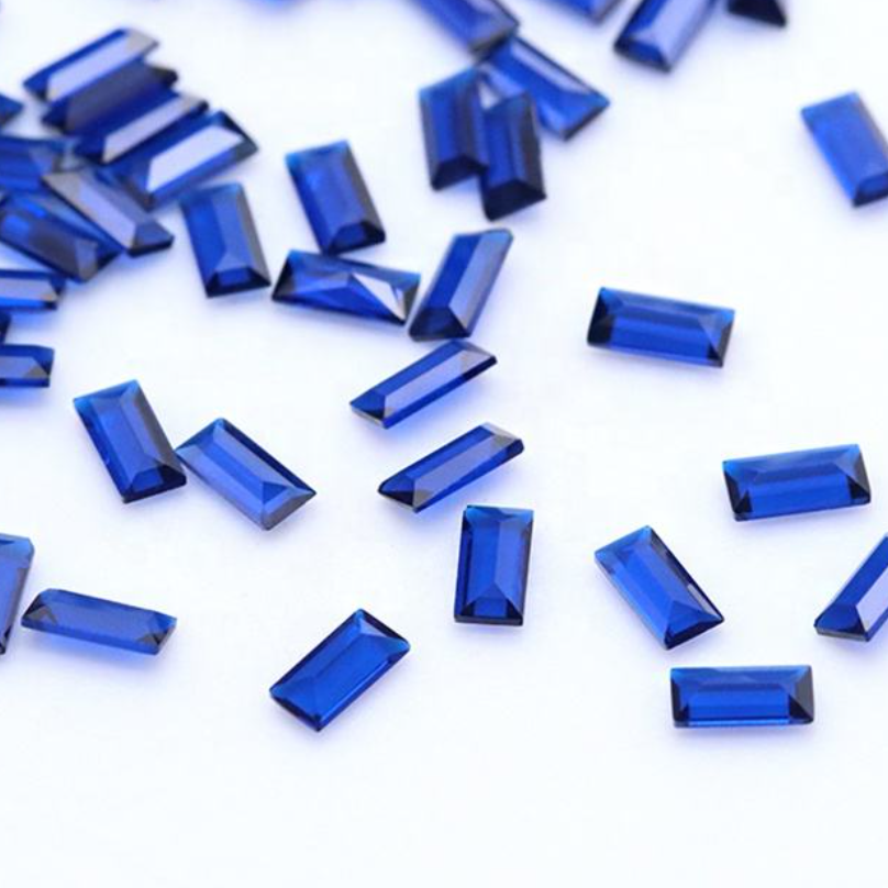 Baguette Cut | Cerise Ruby & Sapphire Blue and Emerald Green Nano | Various Sizes | Gemdrop® Verified