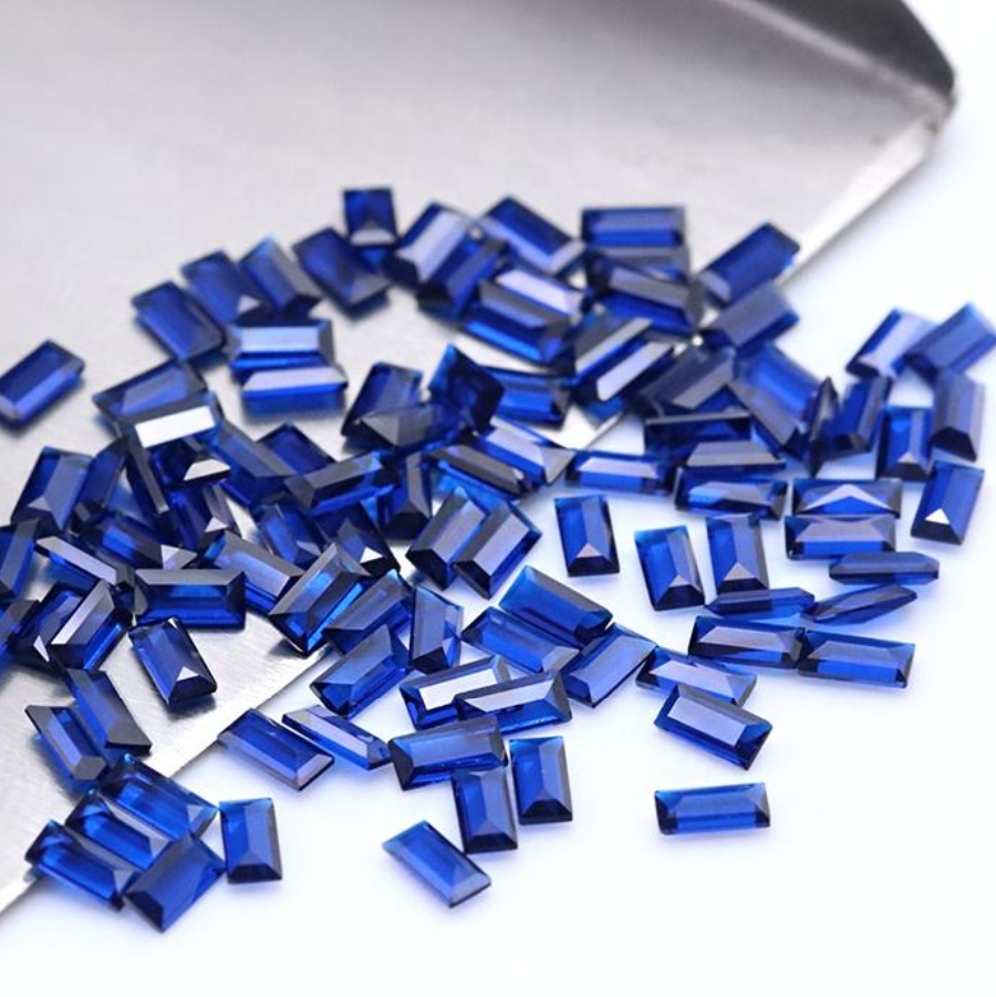 Baguette Cut | Cerise Ruby & Sapphire Blue and Emerald Green Nano | Various Sizes | Gemdrop® Verified