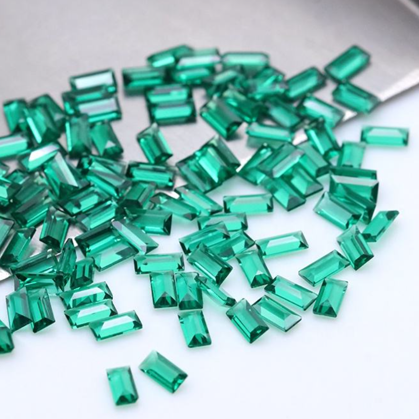 Baguette Cut | Cerise Ruby & Sapphire Blue and Emerald Green Nano | Various Sizes | Gemdrop® Verified