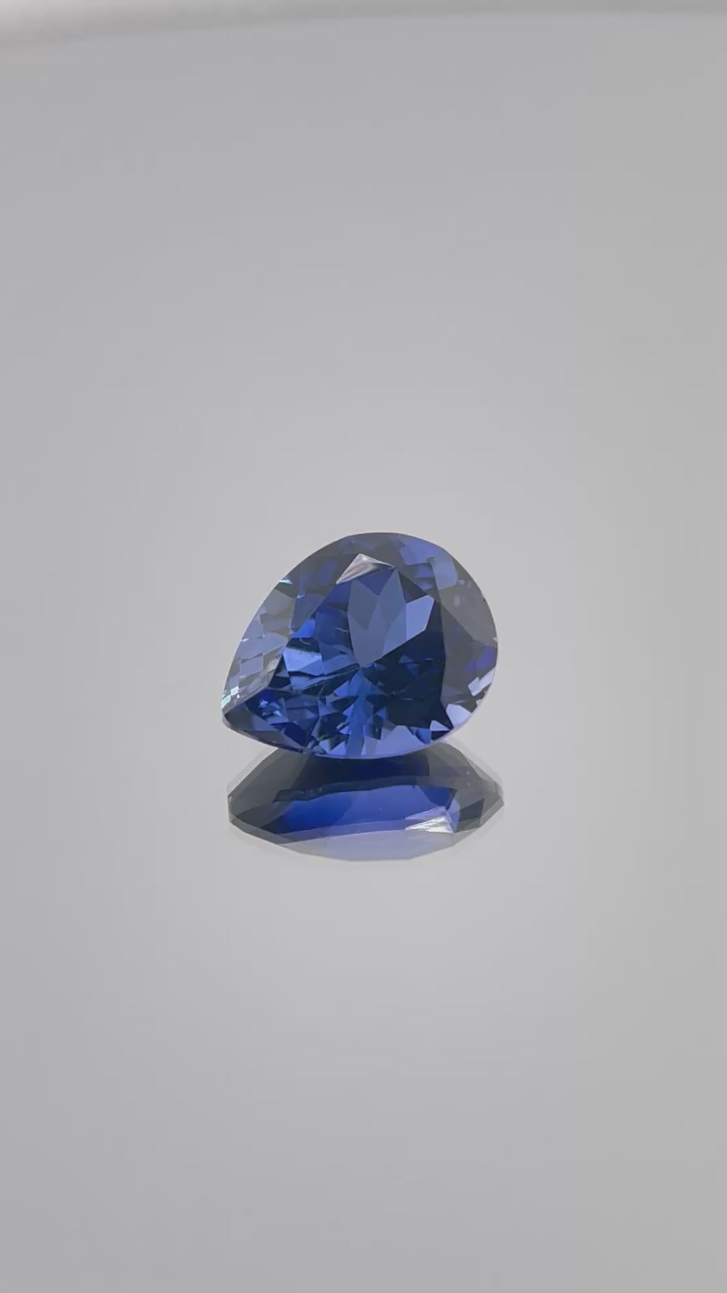 ~2.9ct Cornflower Blue Sapphire | Drop Pear Cut | 8 × 10 mm | Gemdrop® Verified