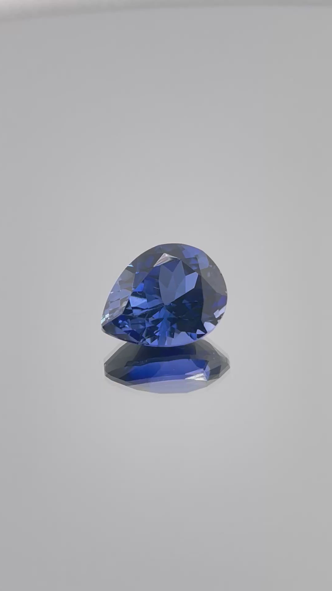 ~2.9ct Cornflower Blue Sapphire | Drop Pear Cut | 8 × 10 mm | Gemdrop® Verified