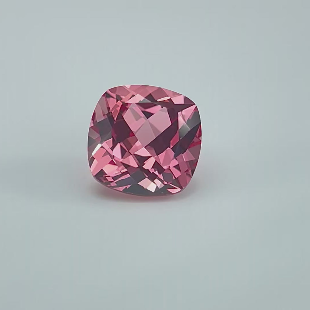~5.74ct Padparadscha Czochralski Sapphire | Cushion Cut | 10 × 10 mm | Gemdrop® Verified