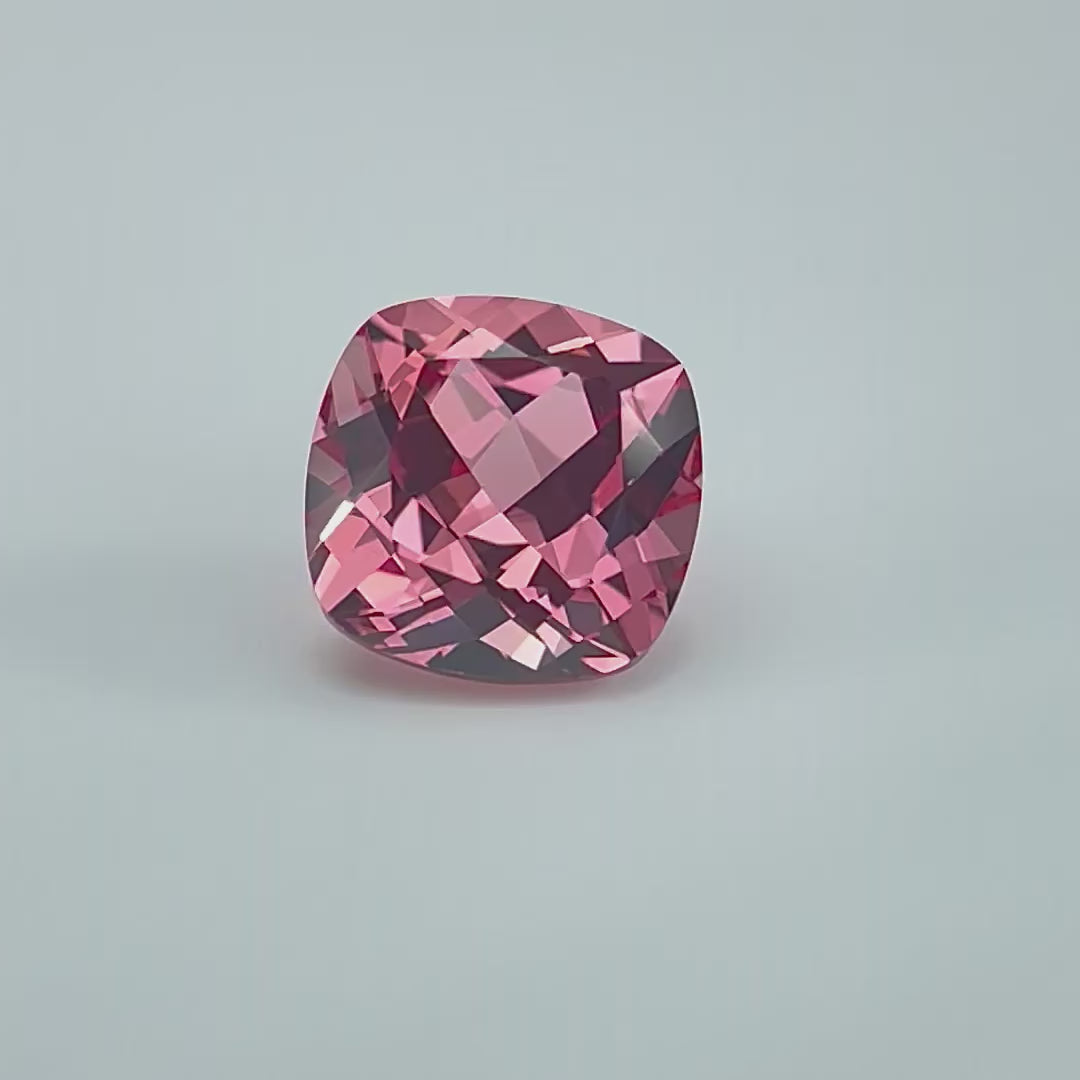 ~5.74ct Padparadscha Czochralski Sapphire | Cushion Cut | 10 × 10 mm | Gemdrop® Verified