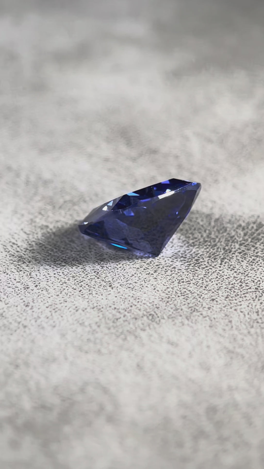 ~12ct Tanzanite Blue Sapphire | Cushion Cut | 12 × 12 mm | Gemdrop® Verified