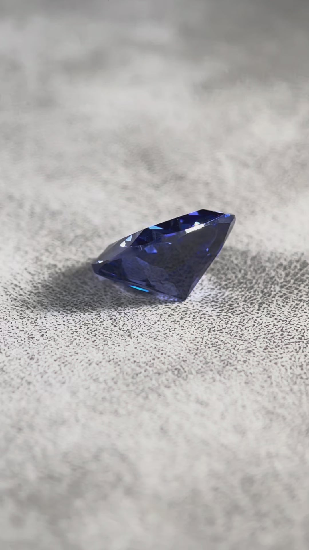 ~12ct Tanzanite Blue Sapphire | Cushion Cut | 12 × 12 mm | Gemdrop® Verified