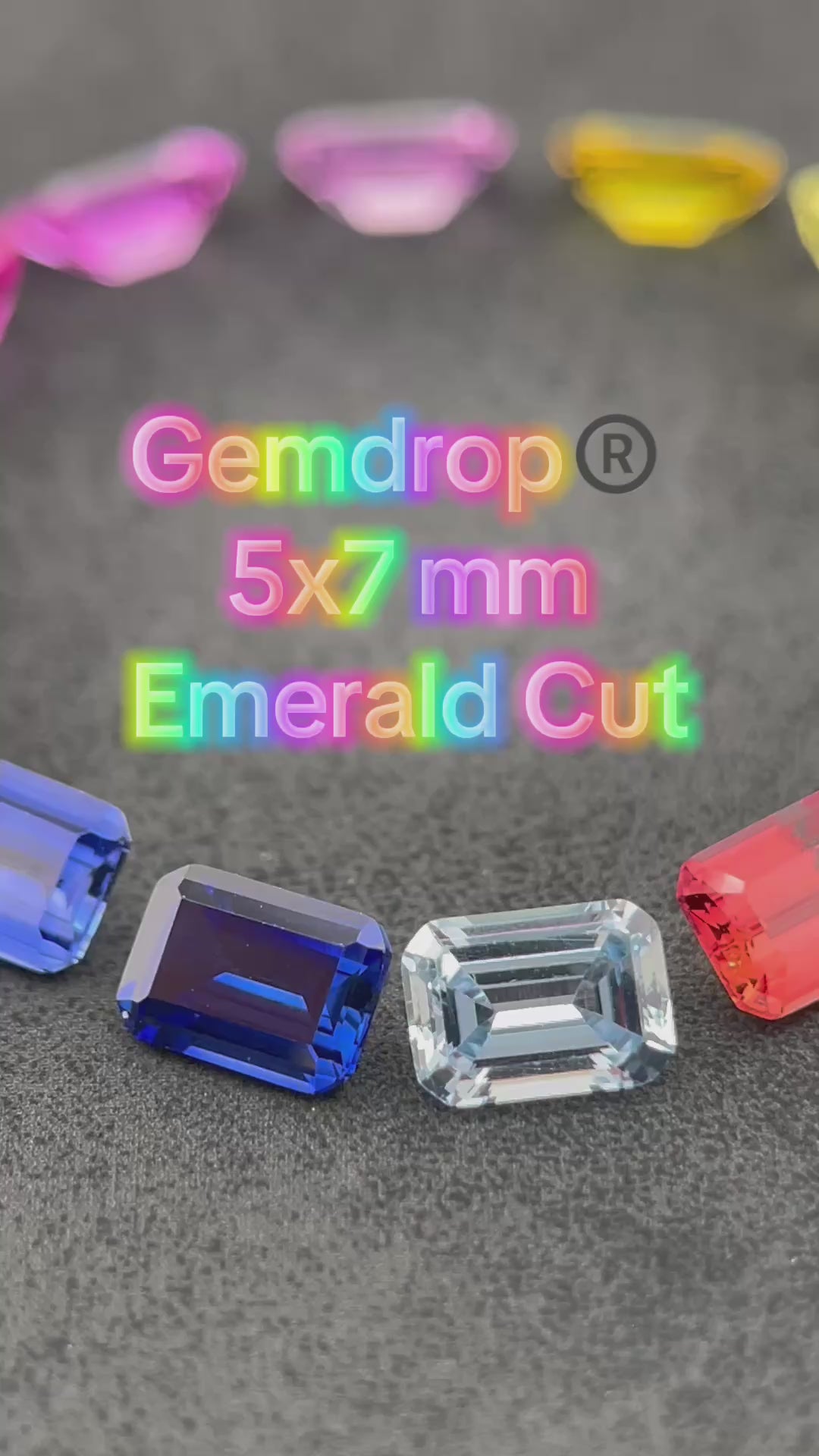 ~1ct Emerald Cut 5x7 mm | Multicolour | Gemdrop® Verified