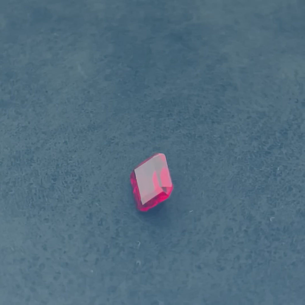 ~1.6ct Pigeon Blood Red Ruby | Emerald Cut | 6x8 mm | Gemdrop® Verified
