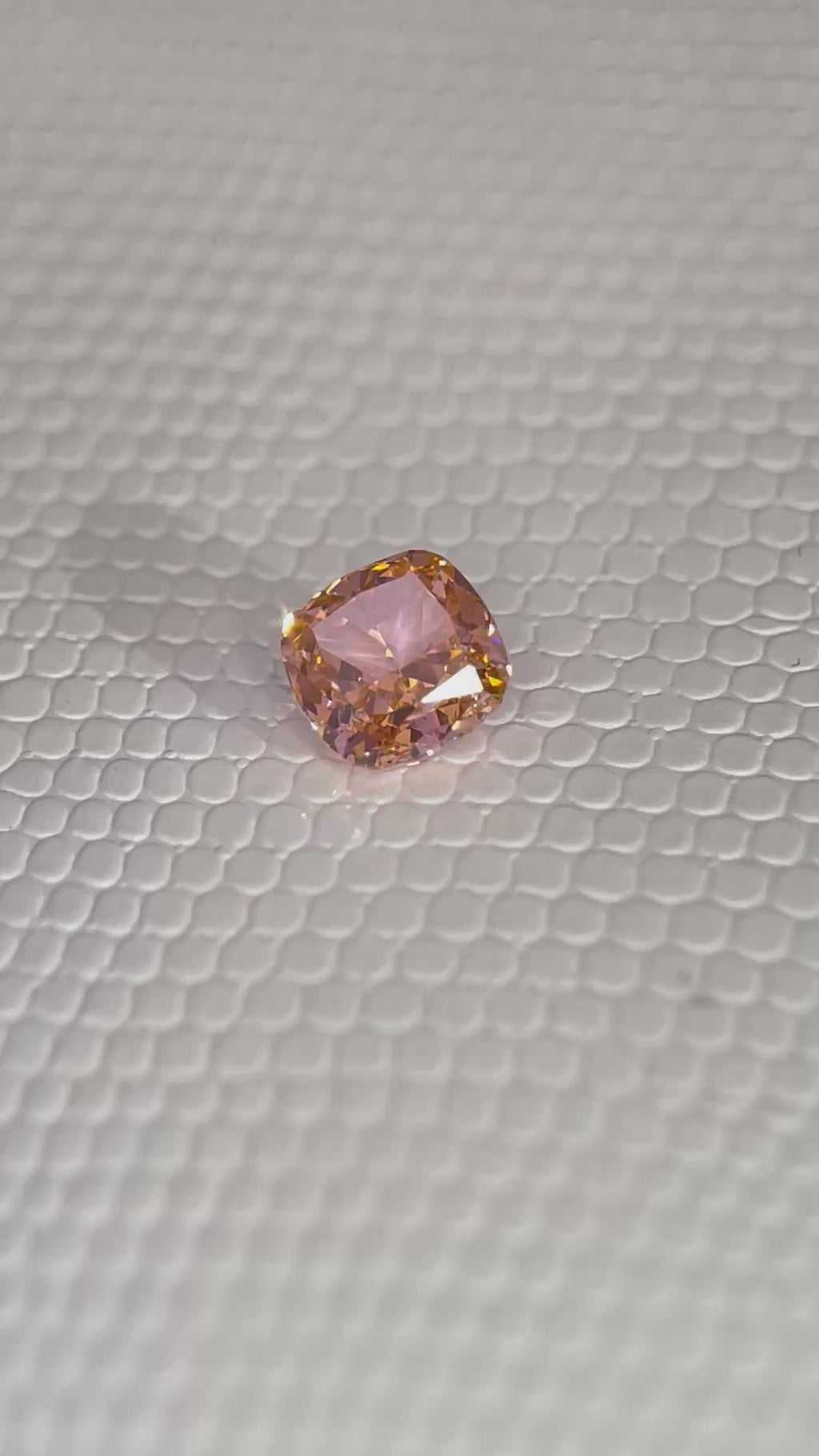 Ice Cut Cubic Zirconia – Seductive Pink & Padparadscha Cushion Cut 7x7 mm ~3.6ct