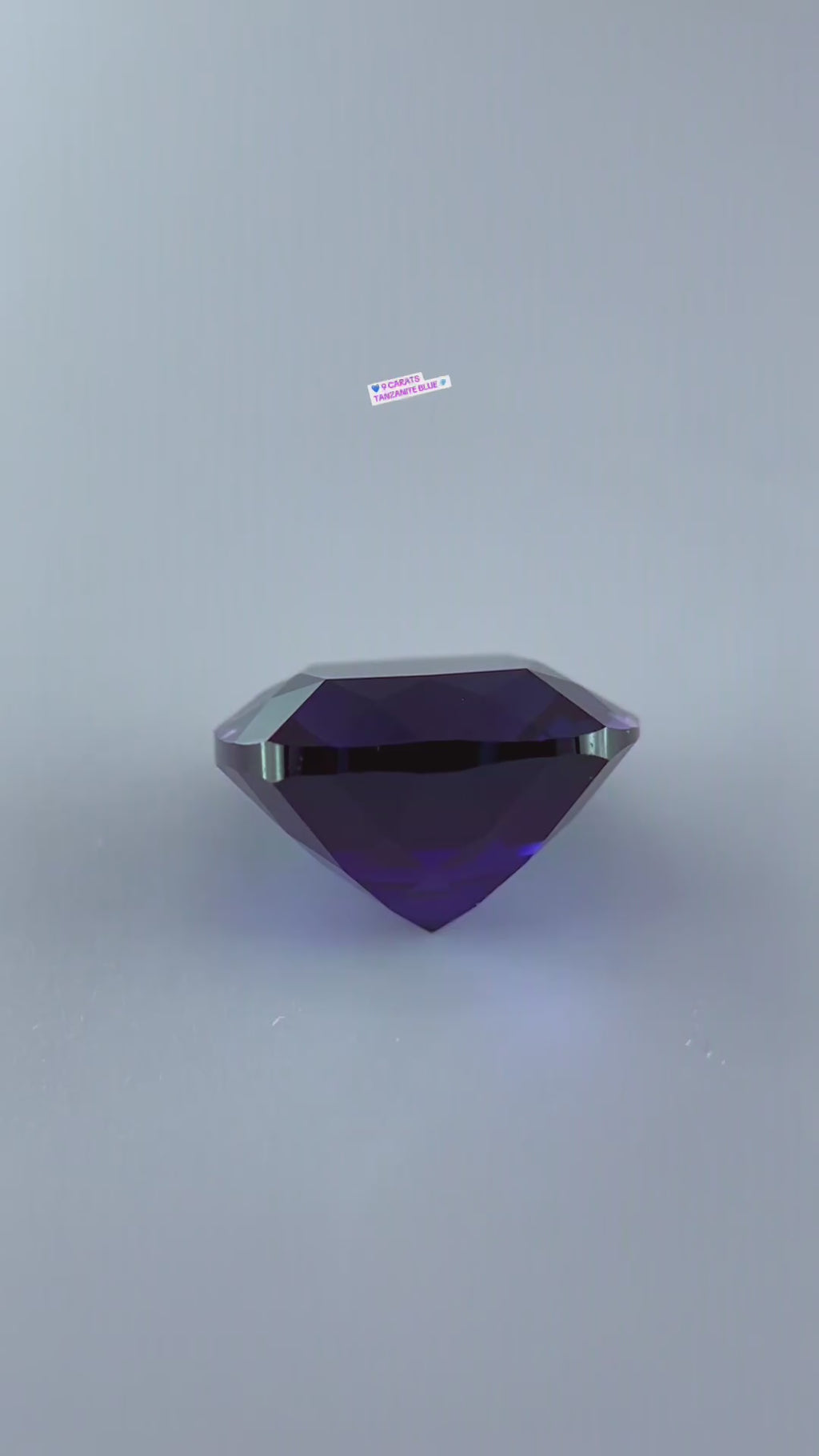 ~9ct Tanzanite Blue Sapphire | Cushion Cut | 12 × 12 mm | Gemdrop® Verified